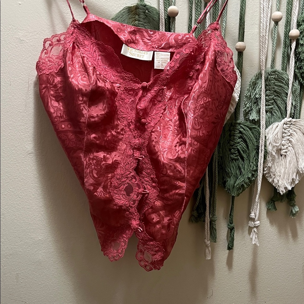 Vintage Victoria's Secret Pink Lace Satin Top